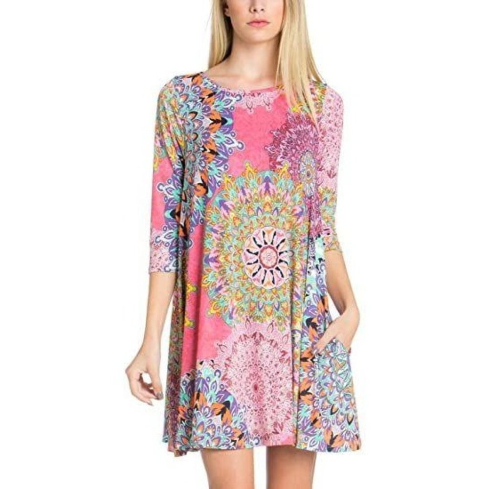 FISOUL Women’s Casual Floral Dress Midi Dress